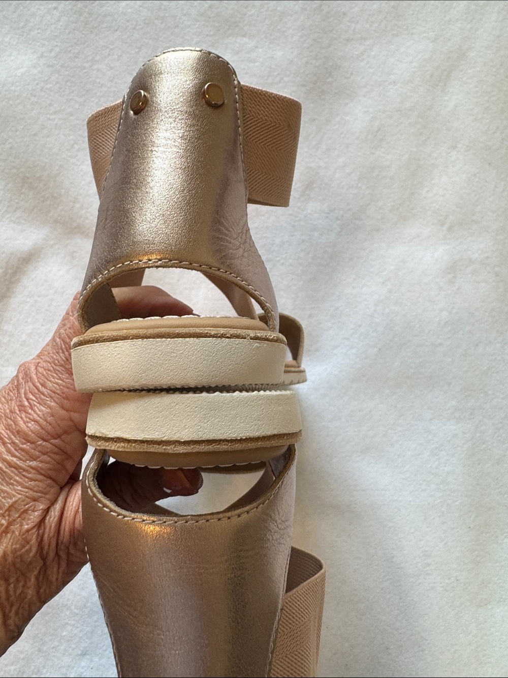Sorel Ella Sandals NWOT Metallic Size 8.5 - Picture 4 of 7
